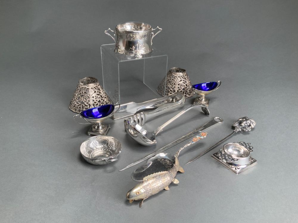 COLLECTION OF SILVERPLATE TABLE