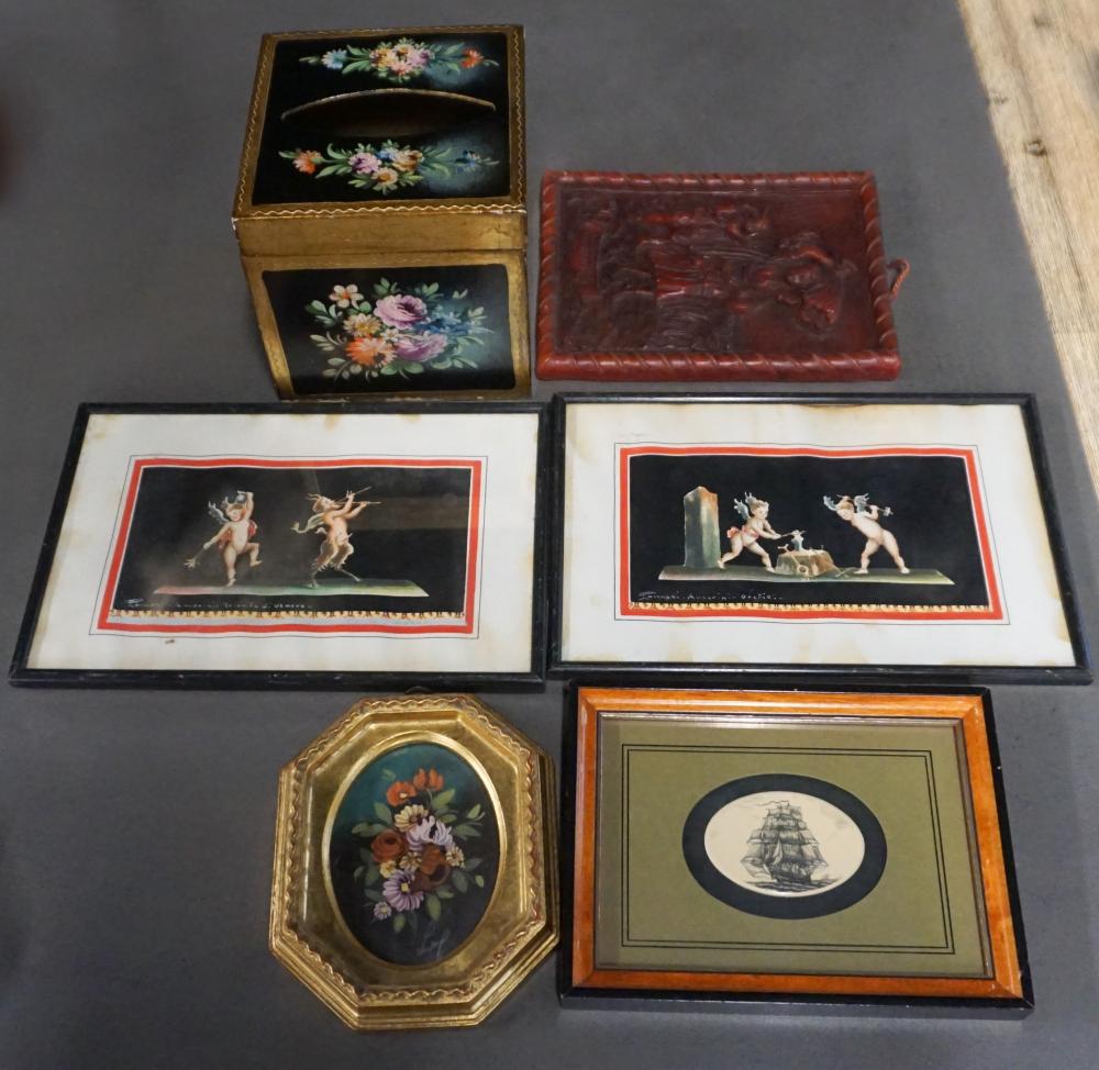 GROUP WITH FOUR MINIATURE PAINTINGS