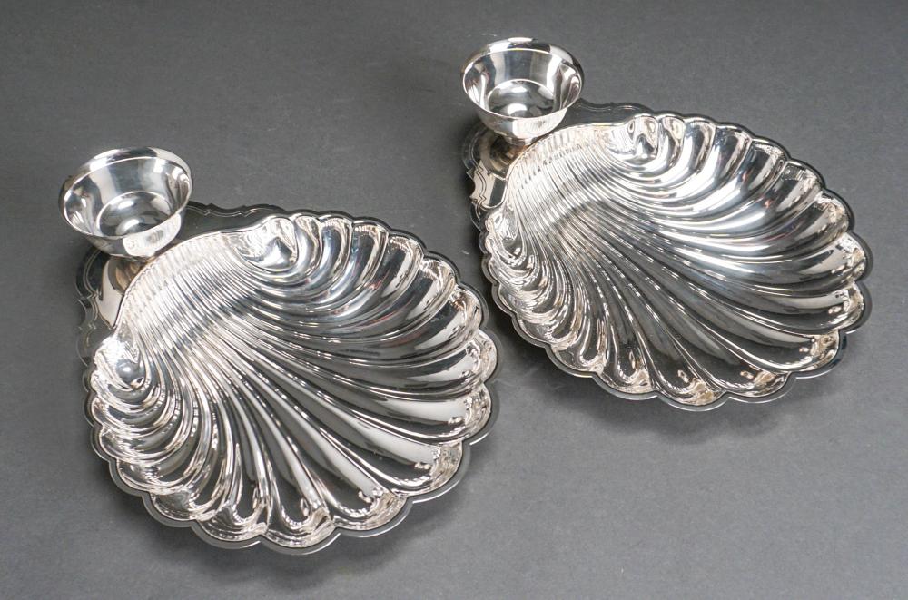 PAIR SILVERPLATE SHELL-FORM COCKTAIL