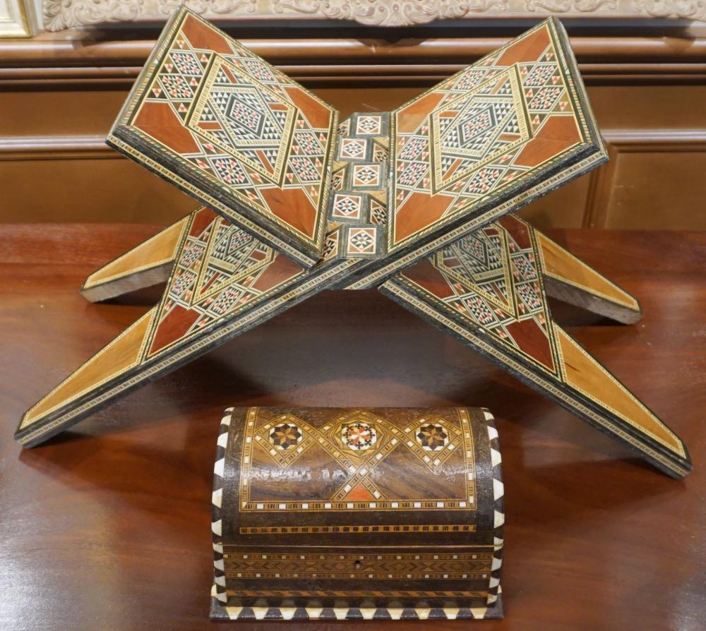 MIDDLE EASTERN INLAID WOOD BOOK
