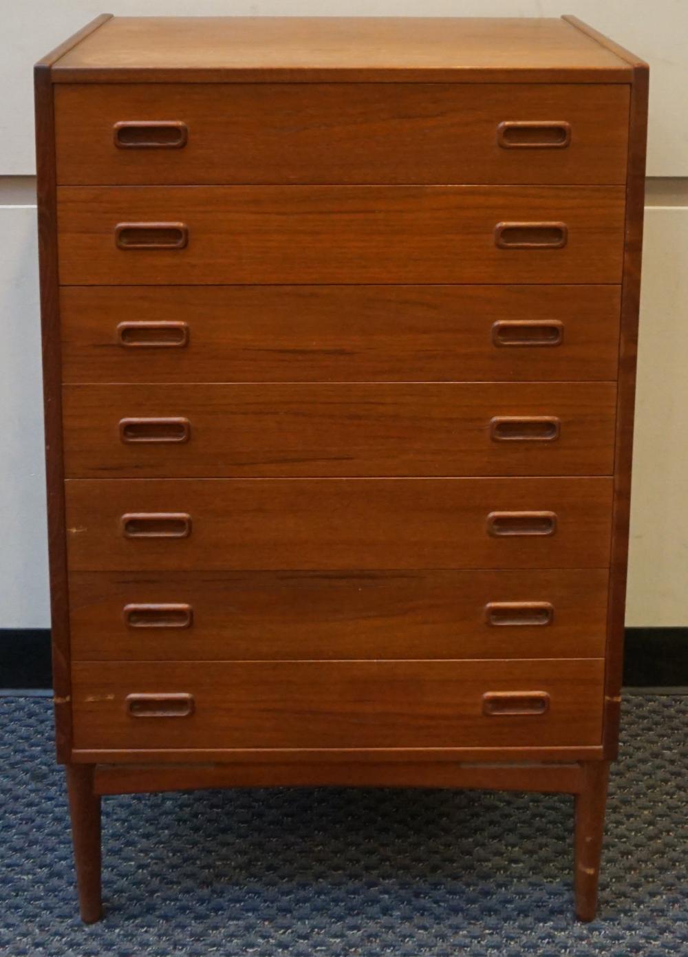 DANISH TEAK CHEST OF DRAWERS, 44