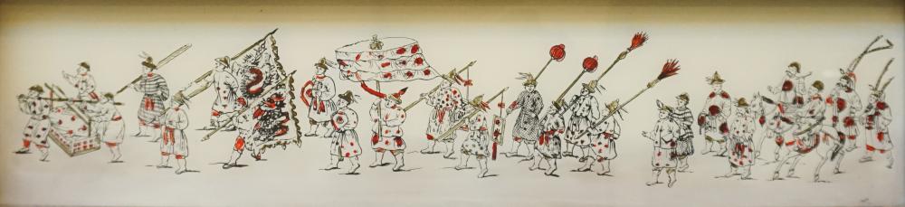 CHINESE PROCESSION INK AND WATERCOLOR 32d93f