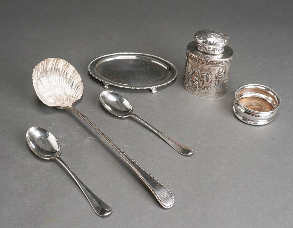 GROUP OF ENGLISH SILVER ON COPPER: