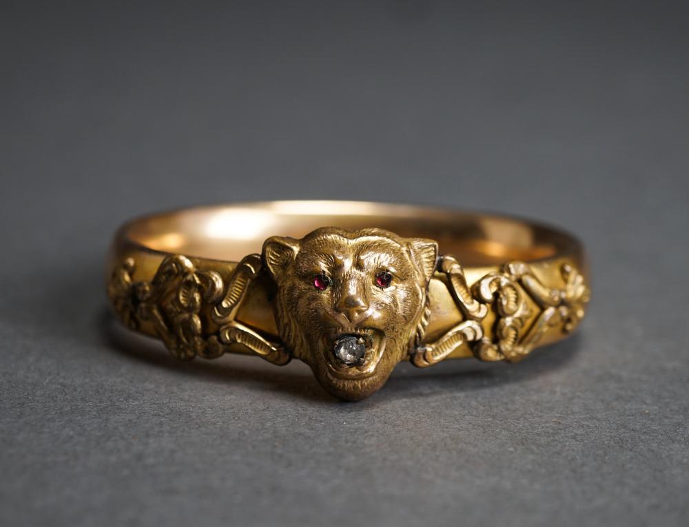 VICTORIAN GOLD-FILLED BANGLE BRACELET,