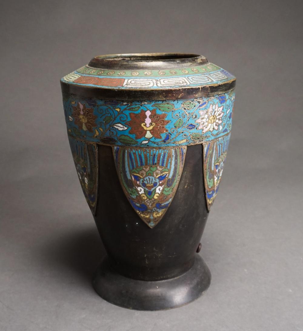 CHINESE CHAMPLEVE ENAMEL LAMP BASE,