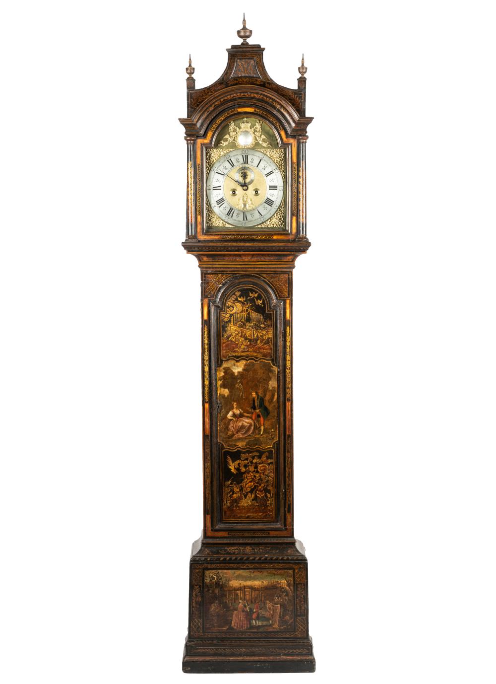 ENGLISH JAPANNED TALL CASE CLOCKObadiah 32db04