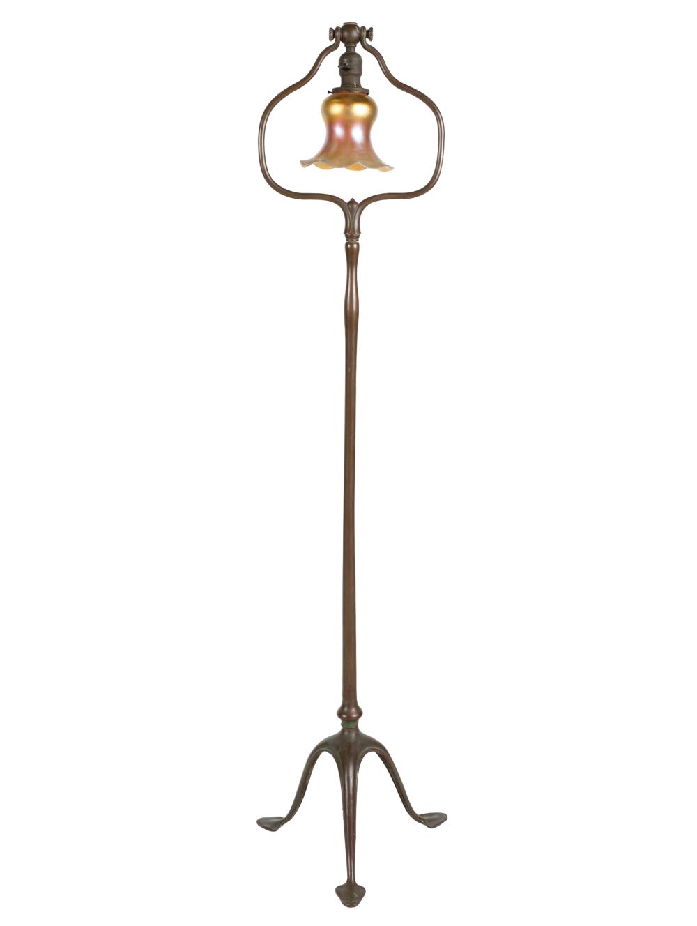 TIFFANY STUDIOS BRONZE FLOOR LAMP