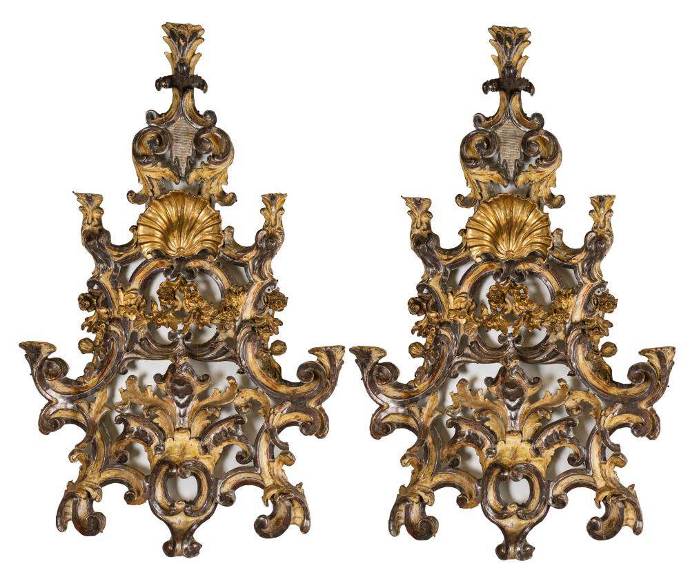 PAIR ITALIAN BAROQUE APPLIQUEScarved  32db1f