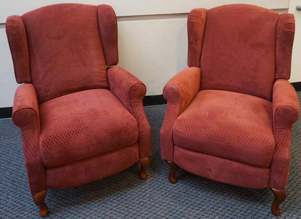 PAIR BURGUNDY DIAMOND PATTERN UPHOLSTERED 32db8e