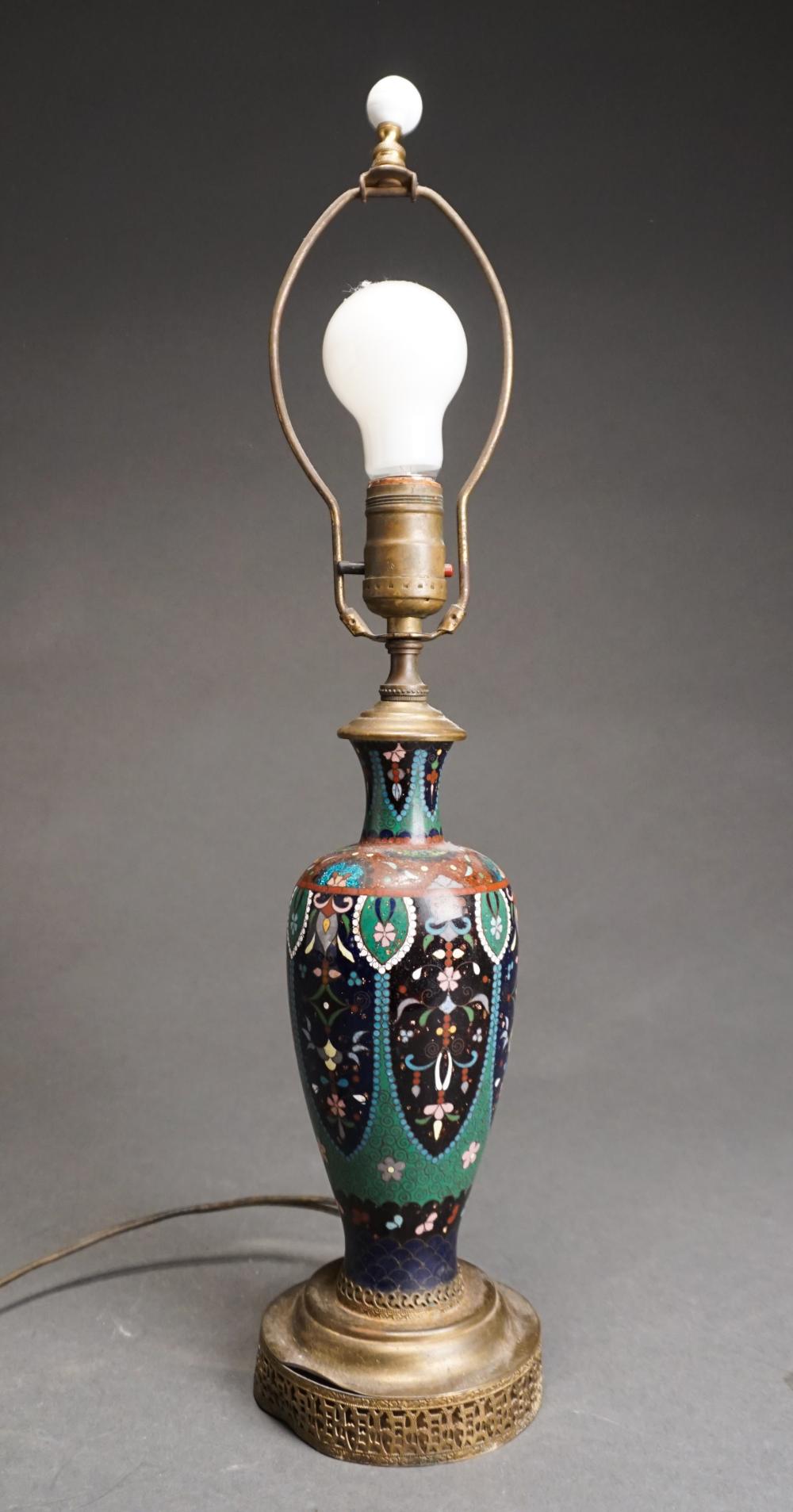 JAPANESE CLOISONNE ENAMEL VASE MOUNTED