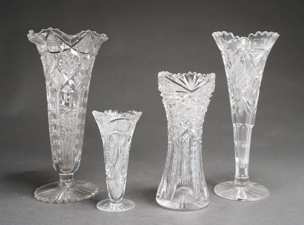 FOUR BRILLIANT CUT AND OTHER CRYSTAL