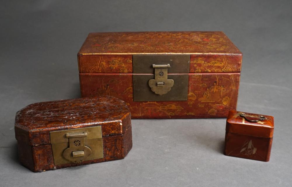 THREE ASIAN LACQUER BOXESThree 32dbc7