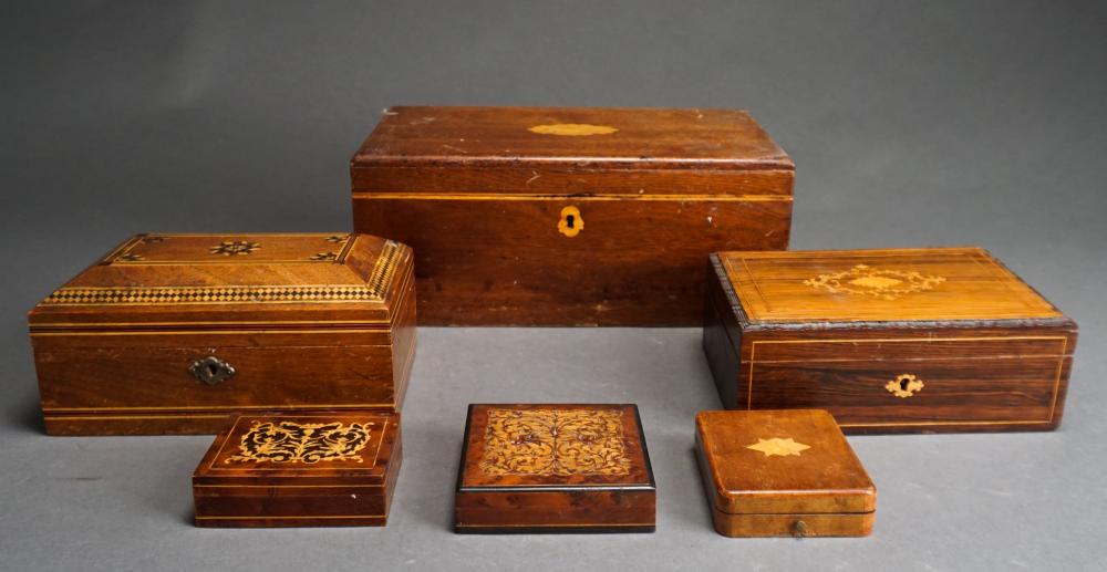 COLLECTION OF INLAID WOOD BOXESCollection 32dbda