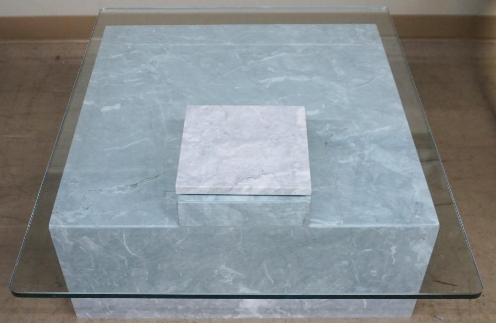 MODERN MOTTLED GRAY MARBLE AND