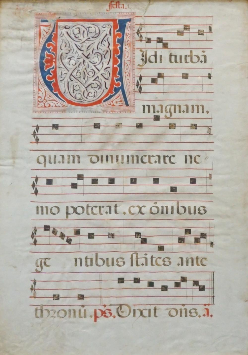 LATIN ANTIPHONARY MUSIC SHEET,