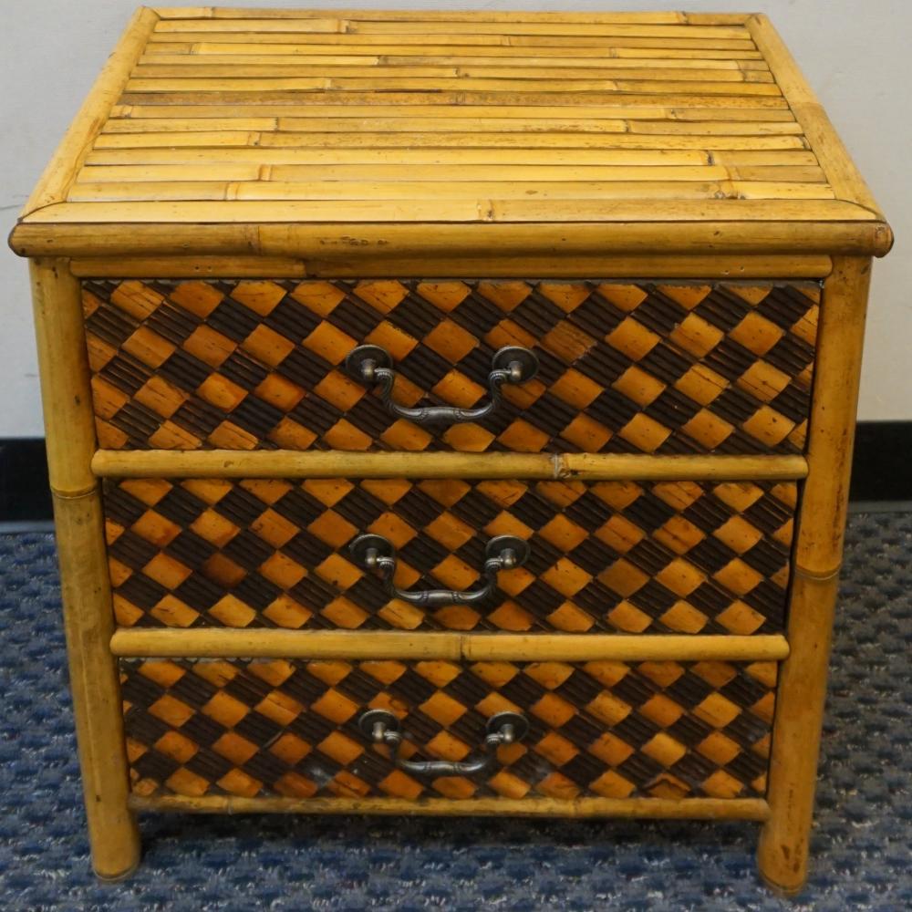 RATTAN THREE DRAWER SIDE CHEST  32dc9b