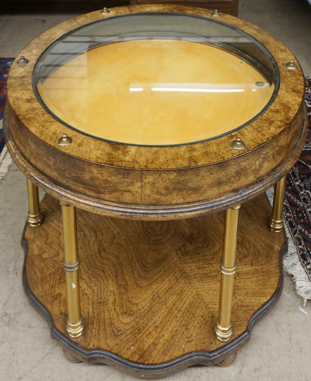 REGENCY STYLE BRASS AND FRUITWOOD 32dca2