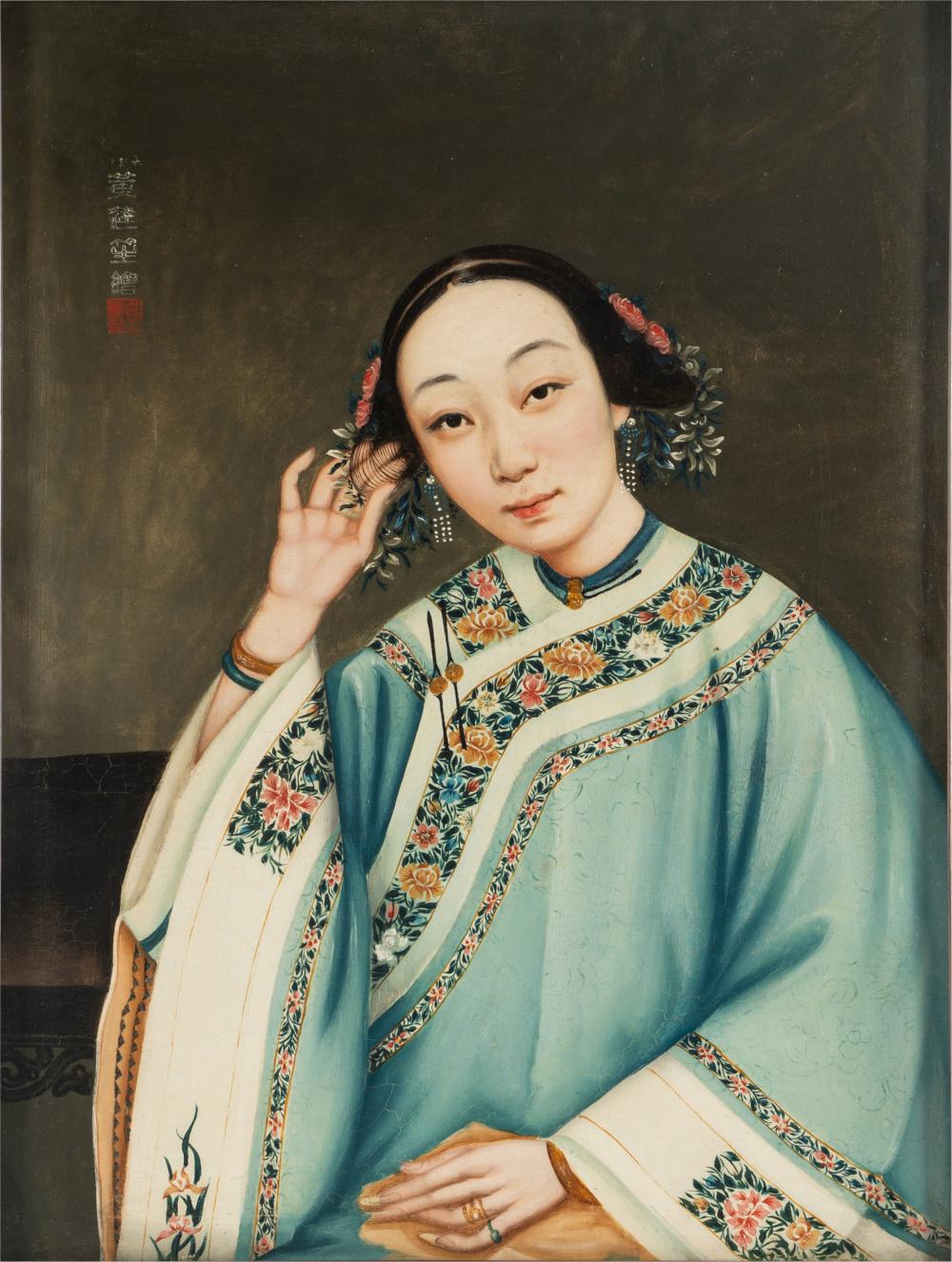 CHINESE SCHOOL PORTRAIT OF A GIRL19th 32dd19