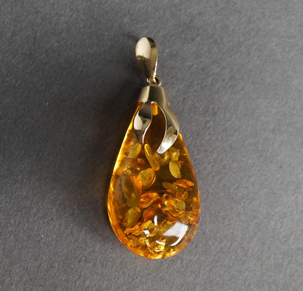 14-KARAT YELLOW-GOLD AND AMBER