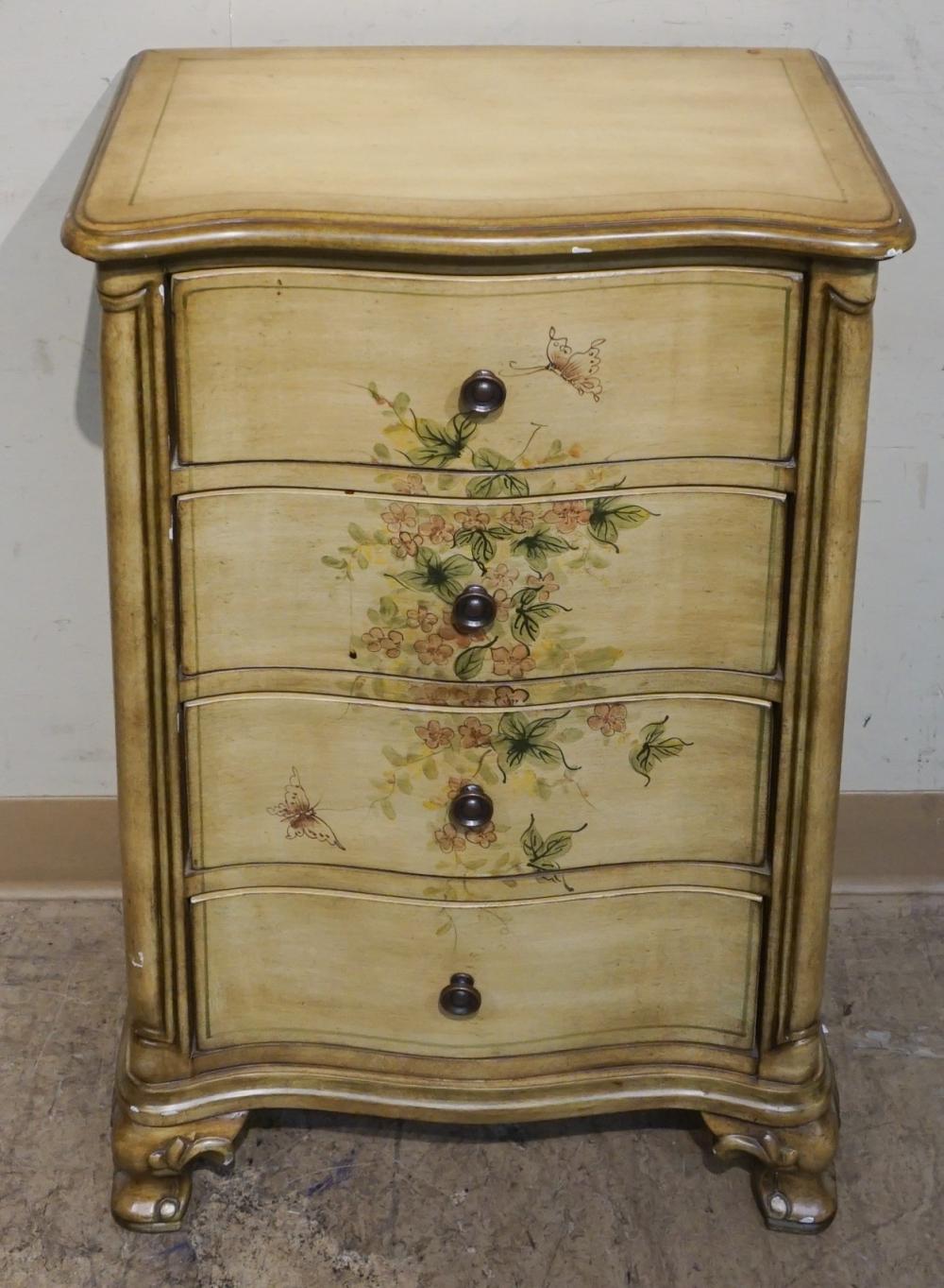 FLORAL DECORATED SIDE CHEST, 31