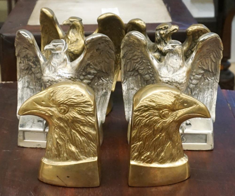 THREE PAIRS METAL EAGLE-FORM BOOKENDSThree