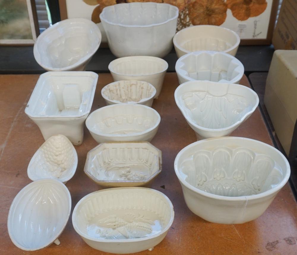 COLLECTION OF WHITE GLAZED CERAMIC