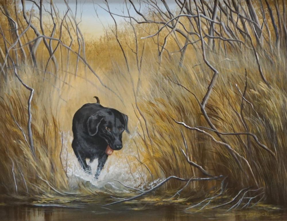 A ZNANIECKI DOG IN A MARSH OIL 32de8b