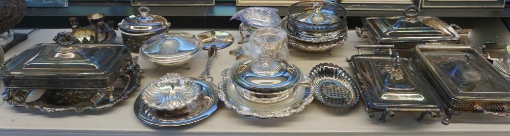 COLLECTION OF SILVERPLATE TRAYS,