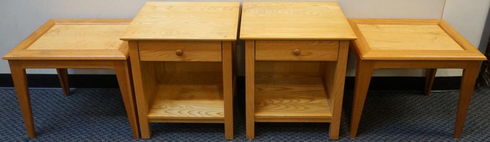 PAIR OF OAK AND BIRD’S-EYE MAPLE