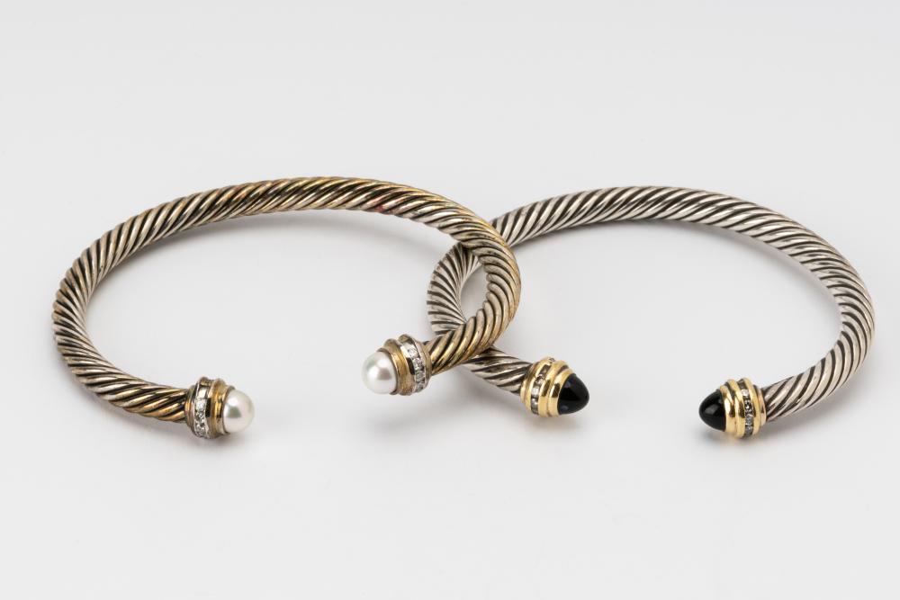 TWO DAVID YURMAN SILVER & DIAMOND