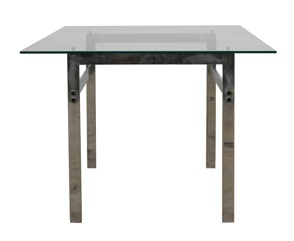 CHROME & GLASS END TABLEProvenance: