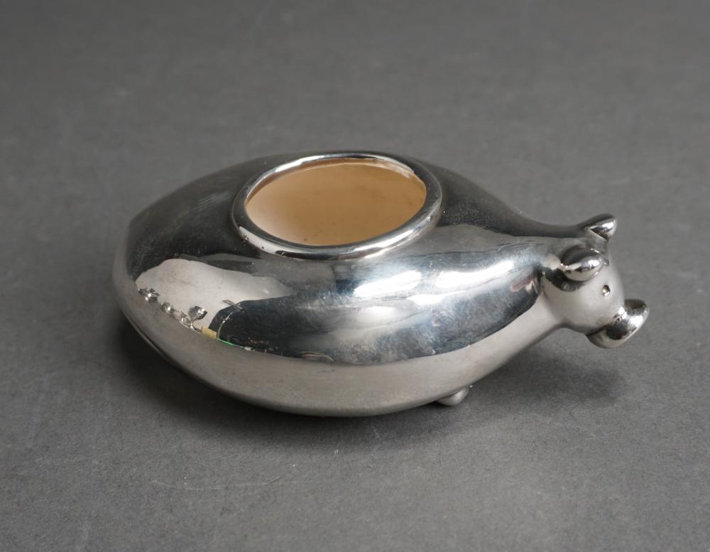 STERLING SILVER PIG-FORM BOWL,