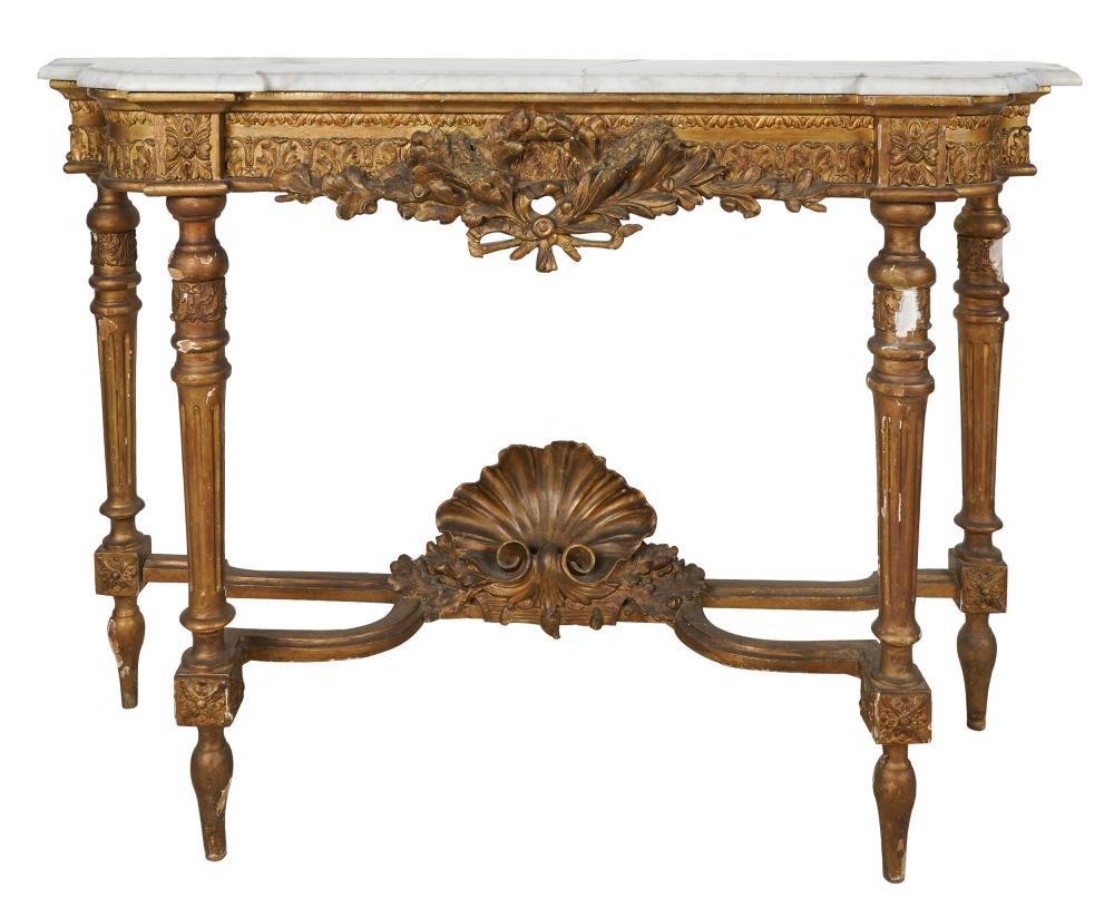 LOUIS XVI-STYLE MARBLE-TOP GILTWOOD