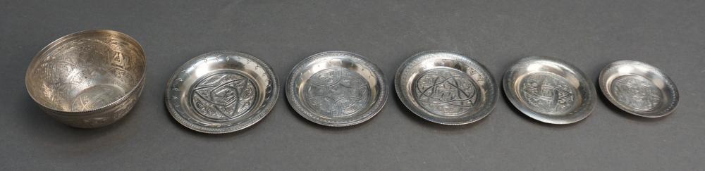 FIVE ASSORTED EGYPTIAN 900 SILVER 33079b