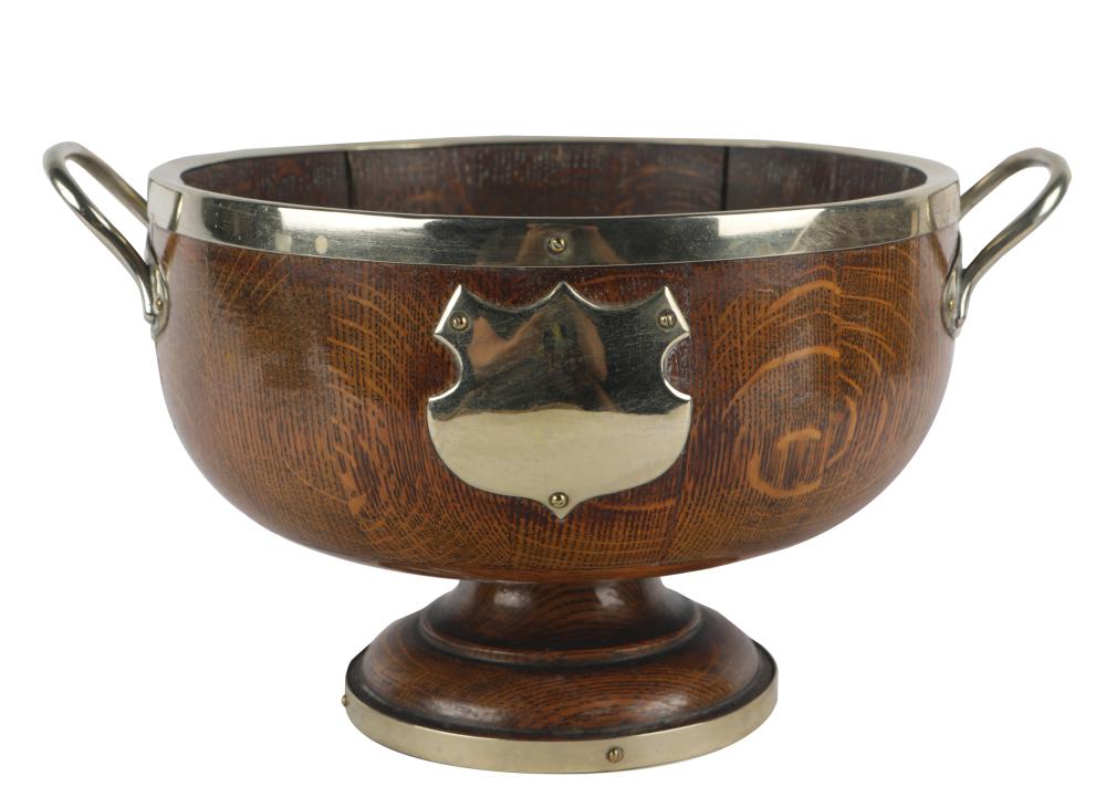 ENGLISH OAK FOOTED BOWLwith metal