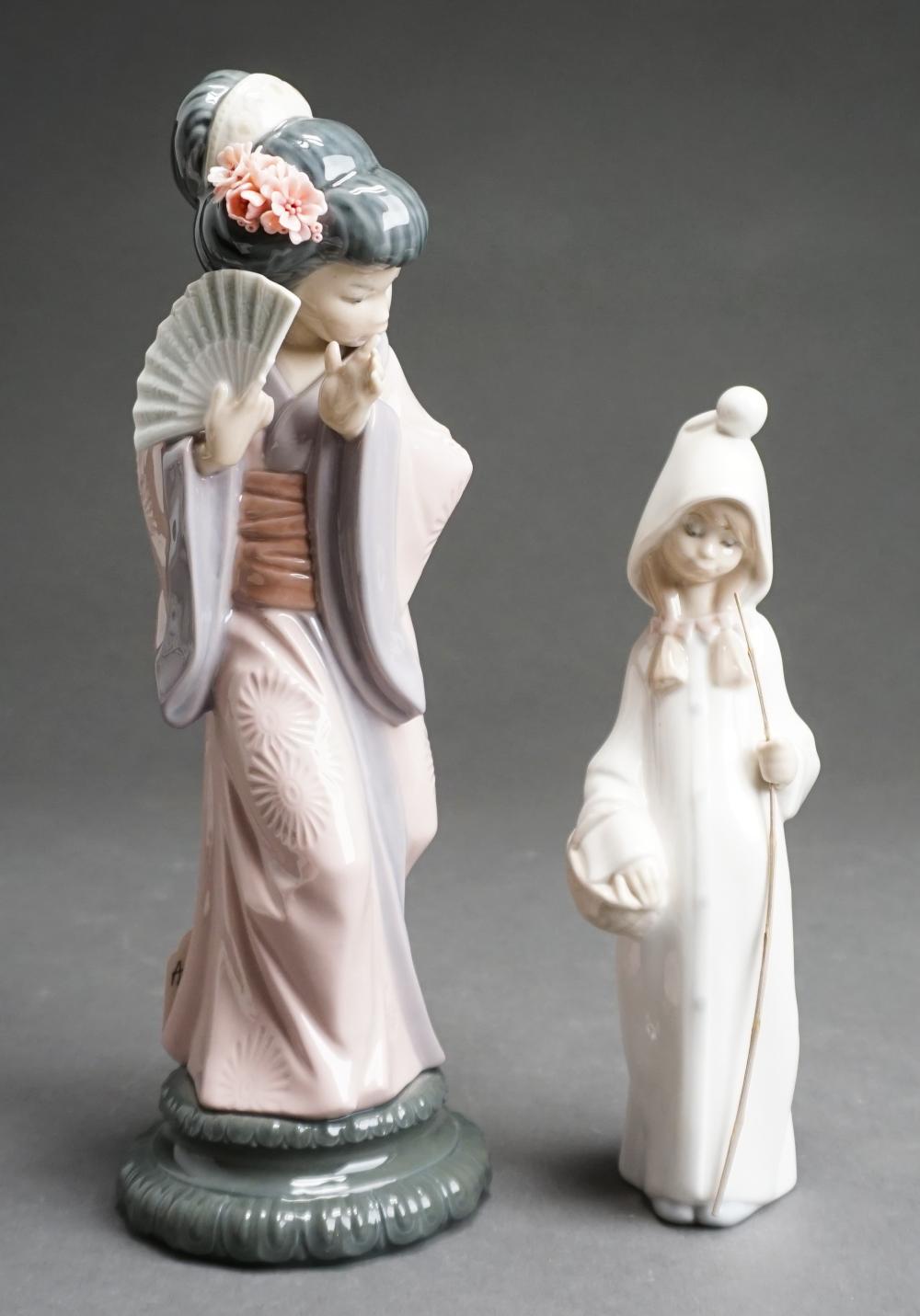 TWO LLADRO PORCELAIN FIGURINES H OF