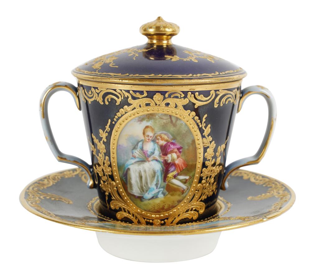 SEVRES STYLE PORCELAIN COVERED 3307ee