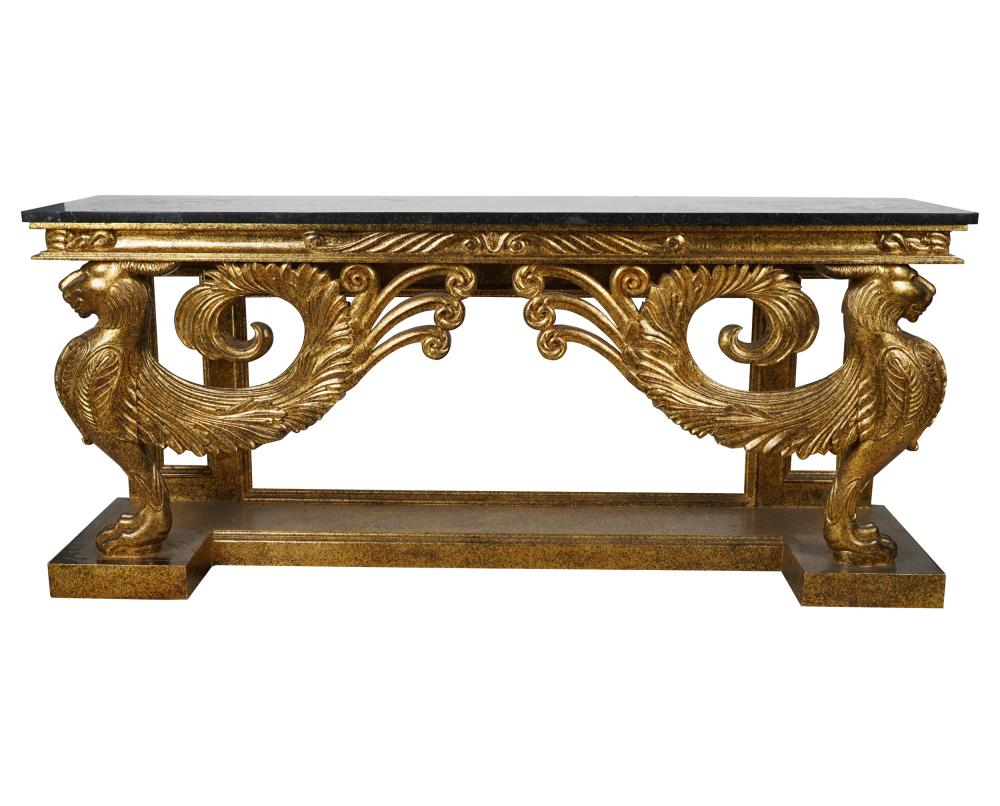 GILT FAUX MARBLE CONSOLE20th 330823