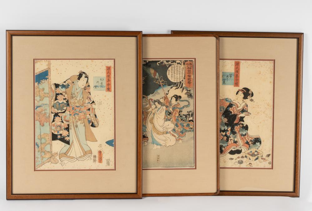 THREE JAPANESE WOODBLOCK PRINTSeach