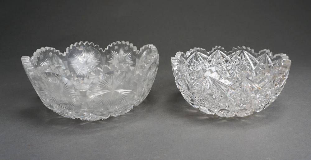 TWO AMERICAN CUT CRYSTAL BOWLS,