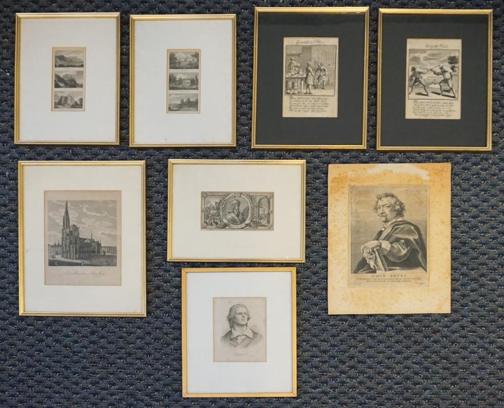 EIGHT HISTORICAL ENGRAVINGS (ONE