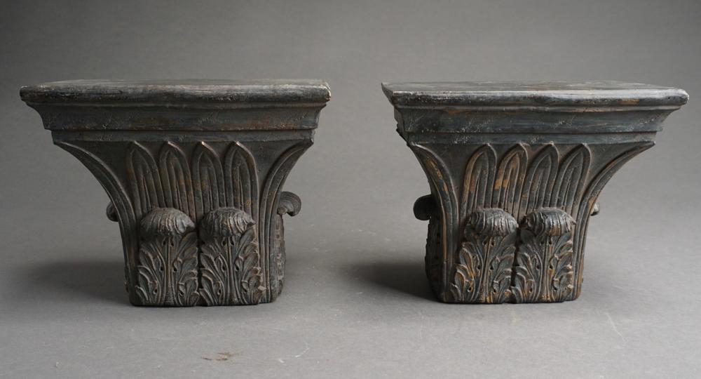 PAIR FAUX SPELTER PATINATED COMPOSITE