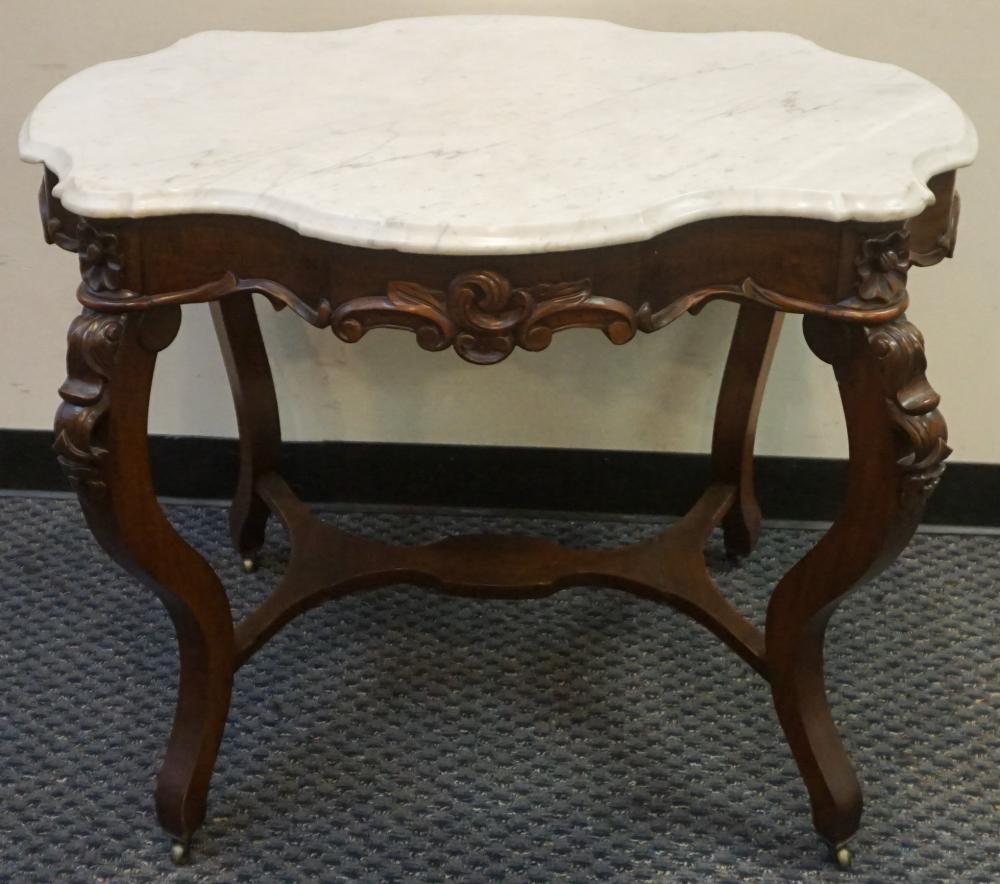 VICTORIAN ROCOCO STYLE WALNUT MARBLE