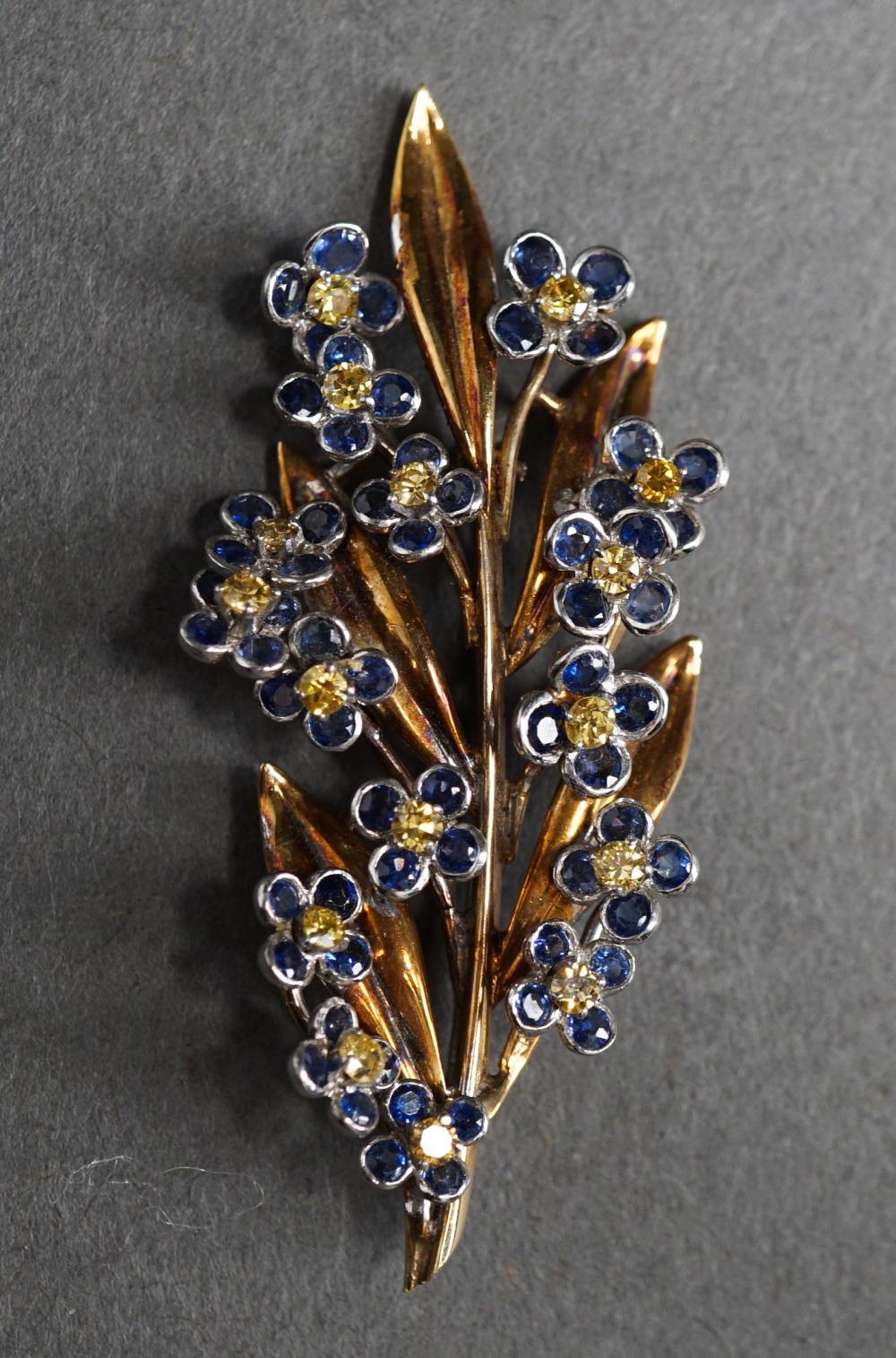 14-KARAT YELLOW-WHITE-GOLD, BLUE