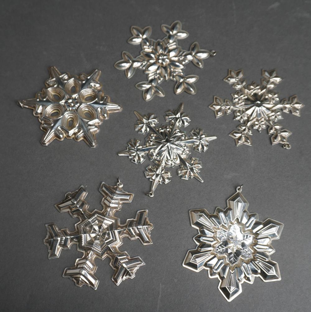 SIX GORHAM STERLING SILVER SNOWFLAKE FORM 330a02