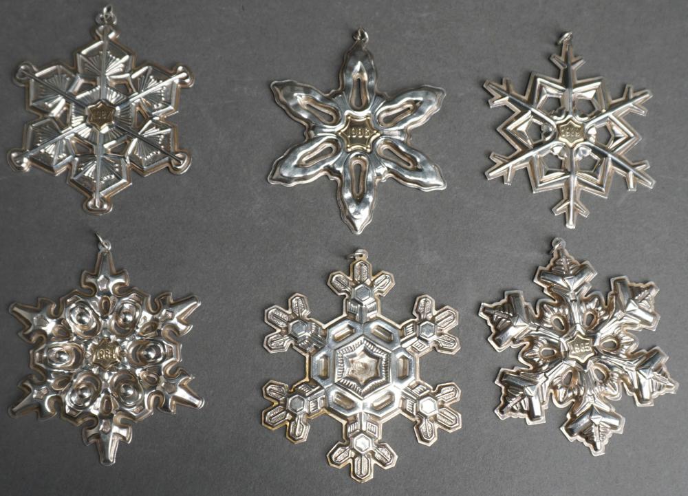 SIX GORHAM STERLING SILVER SNOWFLAKE FORM 330a07