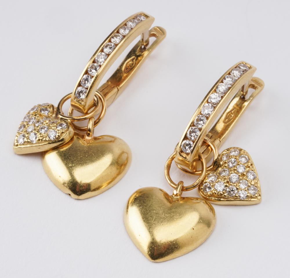 PAIR OF 18 KARAT YELLOW GOLD &