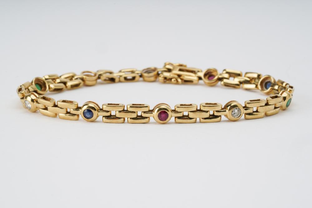 18 KARAT YELLOW GOLD & MULTI-GEM