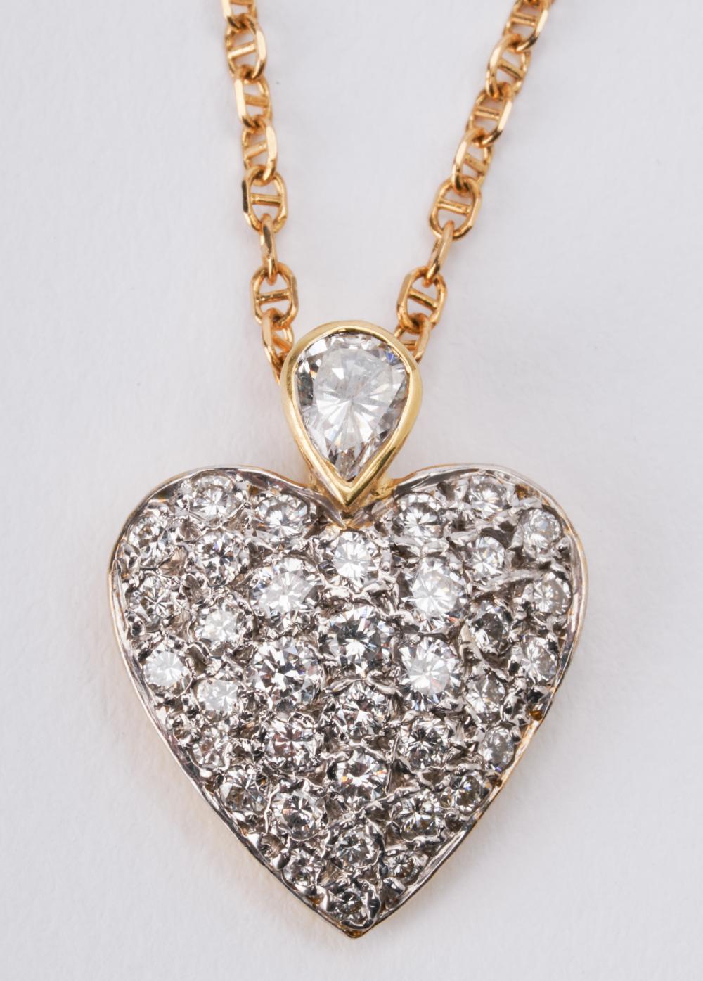 YELLOW GOLD DIAMOND HEART PENDANT 330a57