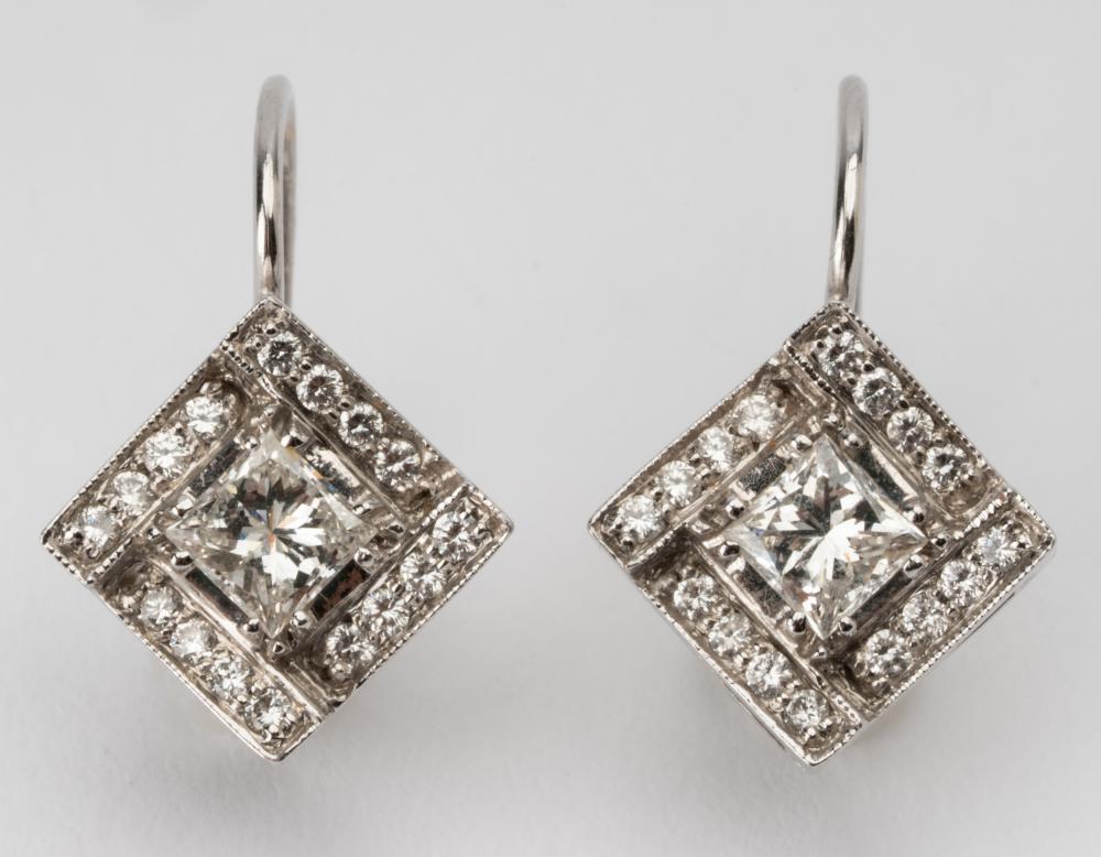 PAIR OF PEPI 14 KARAT WHITE GOLD